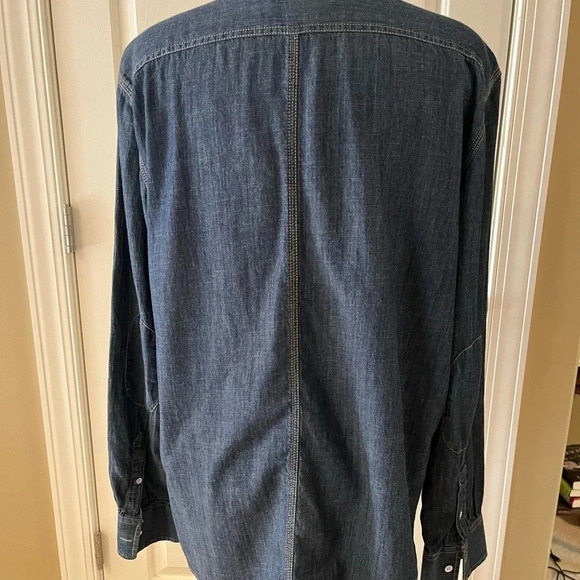 Classy Stylish Blue Jean Button up shirt- American Rag CIE-size L - Picture 2 of 3